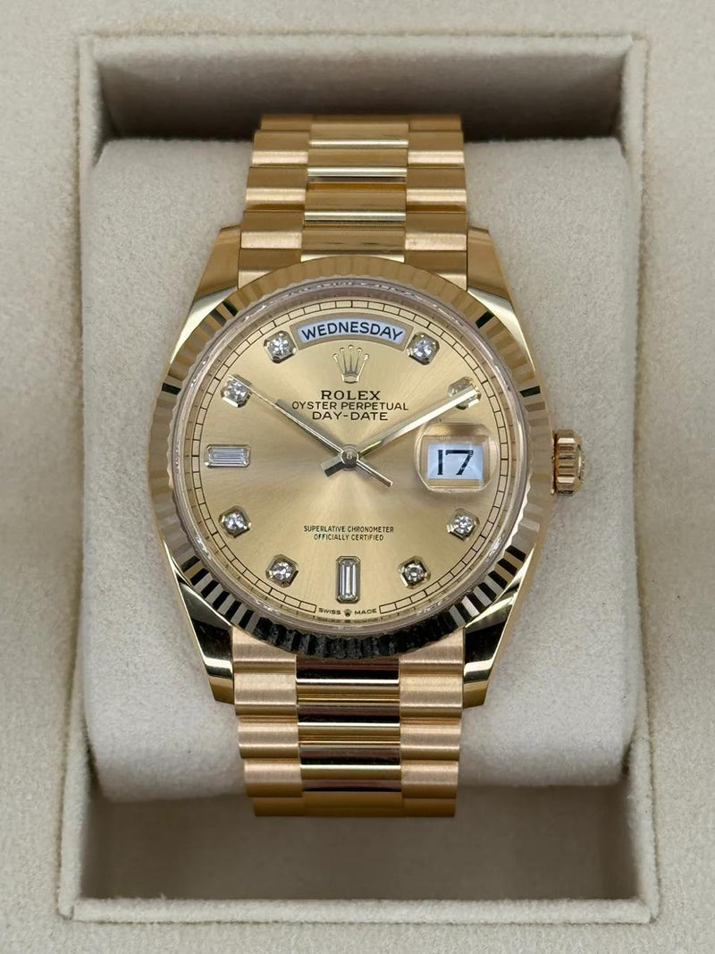 Rolex Day-Date 40mm Champagne Diamond Dial
