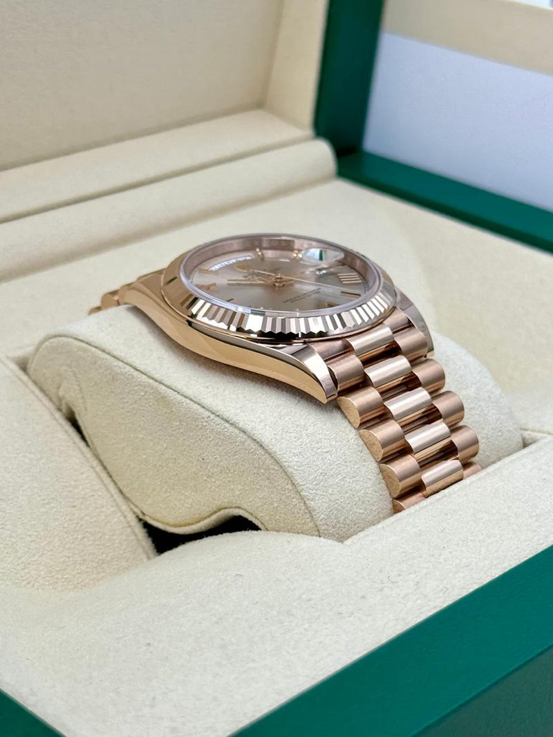 Rolex Day-Date 40mm Rose Gold Sundust Dial